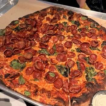 Fortunate Son - Pepperoni & Spinach pizza - Pizza Near Me - Garland, Texas Fortunate Son - Pepperoni & Spinach pizza - Pizza Near Me - Garland, Texas