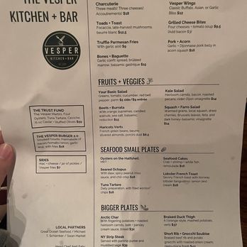 The Vesper - Food menu - Cocktail Bars Near Me - Rochester, New York