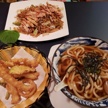 Sushi Hana - Top: Chicken Yaki-U-Don; Bottom: Tempura Udon Noodle Soup - Sushi Bars Near Me - Affton, Missouri Sushi Hana - Top: Chicken Yaki-U-Don; Bottom: Tempura Udon Noodle Soup - Sushi Bars Near Me - Affton, Missouri