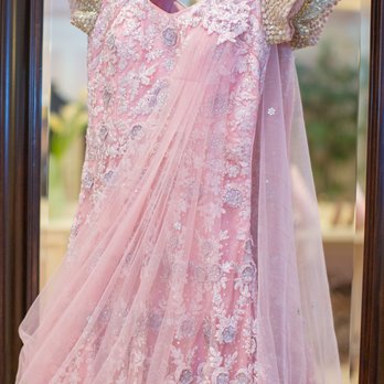 Silk Threads - Bridal gown with draped dupatta close-up - Women's Clothing Near Me - Carrollton, Texas