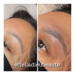 Hella Dieu Beaute - Before & after brow waxing.