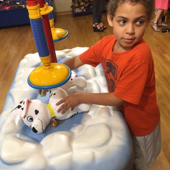 Build-A-Bear Workshop - This is my son giving Marshall a "bath" after he was done at the stuffing area - Toy Stores Near Me - Scottsdale, Arizona