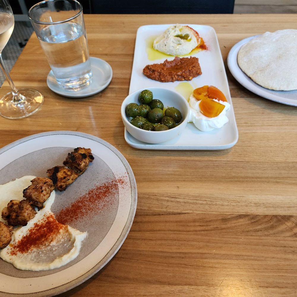 Cypress - Chicken kabob, mezze platter, and pita bread. - Mediterranean Near Me - McMinnville, Oregon Cypress - Chicken kabob, mezze platter, and pita bread. - Mediterranean Near Me - McMinnville, Oregon
