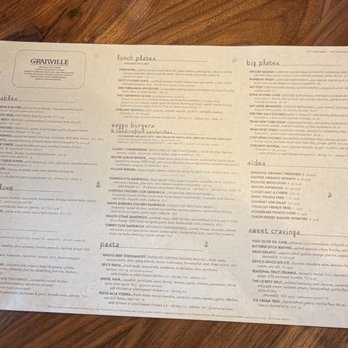 GRANVILLE - Menu - New American Near Me - Pasadena, California GRANVILLE - Menu - New American Near Me - Pasadena, California