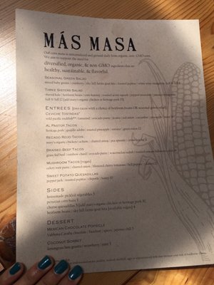 Menu photo 8 Mas Masa Fairfax, CA