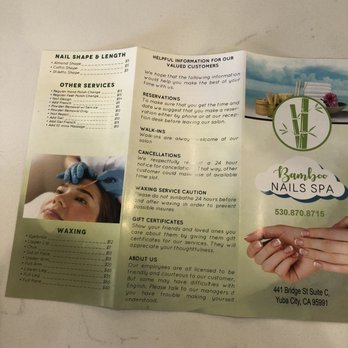 Bamboo Nails & Spa - Menu 1/22 - Nail Salons Near Me - Yuba City, California Bamboo Nails & Spa - Menu 1/22 - Nail Salons Near Me - Yuba City, California