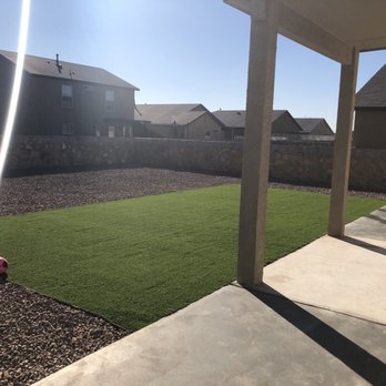 Superior Green Turf - After.... rocks, turf and concrete. - Landscaping Near Me - El Paso, Texas