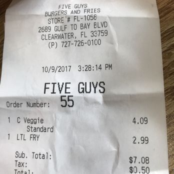 Five Guys - Priced well! - Burgers Near Me - Clearwater, Florida