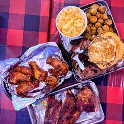 New Moon BBQ - 1/4 Moon Deal with smoked wings and ribs