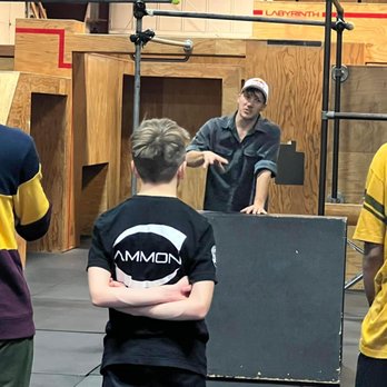 Revolution Parkour Gresham - Red Bull Athlete " Jason Paul"   coaching students  during a "creativity, flow and style workshop" - Challenge Courses Near Me - Gresham, Oregon