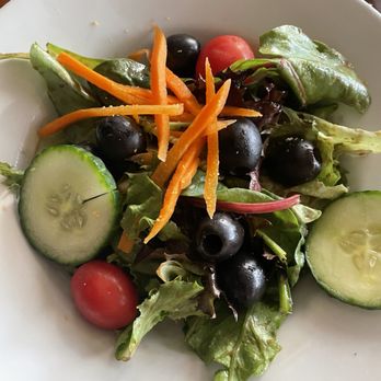 Cafe Murano - Side house salad with extra black olives and no croutons - Italian Near Me - Altamonte Springs, Florida