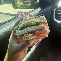 Turkey BLT no cheese add mustard on everything bagel 10/10 Turkey BLT no cheese add mustard on everything bagel 10/10