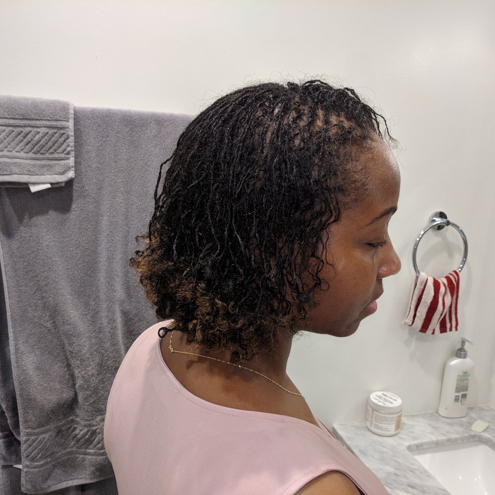 NuDay Locks Studio - Side view --The next morning after my installation was complete. - Hair Salons Near Me - Bowie, Maryland