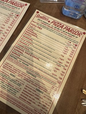 Menu photo 1 Scottie's Pizza Parlor SE Portland, OR Menu photo 1 Scottie's Pizza Parlor SE Portland, OR
