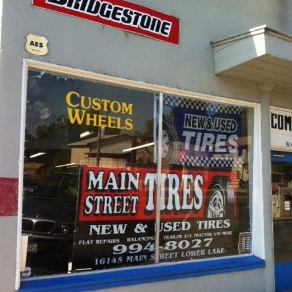 Main Street Tires - Main Street Tire front window - Tires Near Me - Lower Lake, California