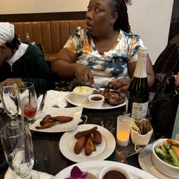 Jerk chicken  sweet plantain seam vegetable oxtail steam fish smash potatoes so good