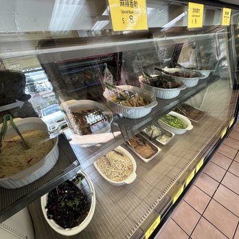 Cindy's Kitchen - Glass case with cold dishes "tapas" - the veggie dishes are a must try - Taiwanese Near Me - Hacienda Heights, California