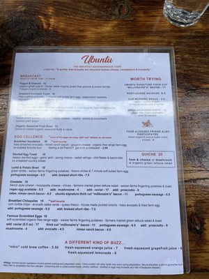 Menu photo 1 Ubuntu Cafe Long Beach, CA Menu photo 1 Ubuntu Cafe Long Beach, CA