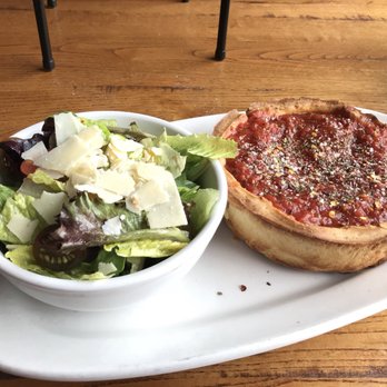 Giordano's - INDIVIDUAL 6" SAUSAGE STUFFED DEEP DISH PIZZA lunch special with side of garden salad. It's definitely cheesy and has a great cheese pull. - Pizza Near Me - Rosemont, Illinois Giordano's - INDIVIDUAL 6" SAUSAGE STUFFED DEEP DISH PIZZA lunch special with side of garden salad. It's definitely cheesy and has a great cheese pull. - Pizza Near Me - Rosemont, Illinois