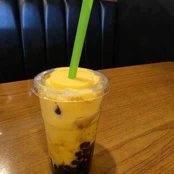 Wok n Roll Kitchen - My Mango Smoothie with Boba. - Asian Fusion Near Me - Roanoke, Virginia