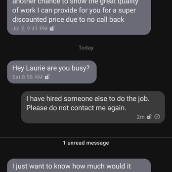 Go Getterz MultiServices - Screenshot of text conversation between myself and Daniel from go getterz. - Demolition Services Near Me