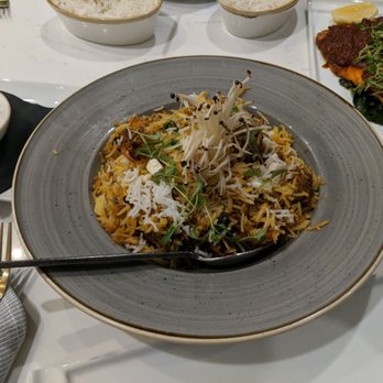 Karma Modern Indian - Mushroom Biryani (
Baby Portabella+ Shitake + Kachumber Raita) - Indian Near Me - Washington, DC, District of Columbia Karma Modern Indian - Mushroom Biryani (
Baby Portabella+ Shitake + Kachumber Raita) - Indian Near Me - Washington, DC, District of Columbia