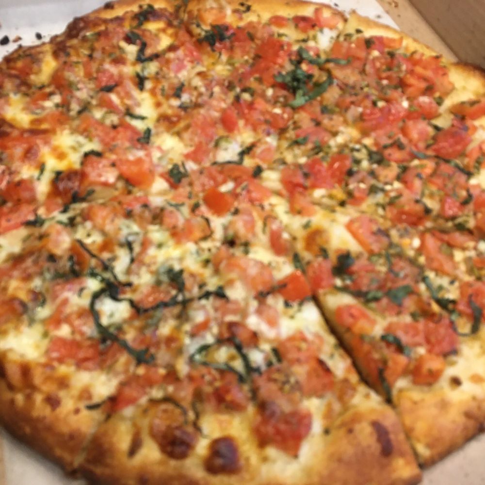 Sicilian crust bruschetta pizza