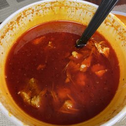 Tub of oil they call pozole! Damn shame Tub of oil they call pozole! Damn shame