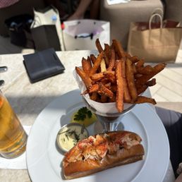 Lobster roll with sweet potato fries Lobster roll with sweet potato fries