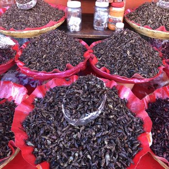 Mercado Benito Juárez - Chapulines galore - Farmers Market Near Me - Oaxaca, OAX