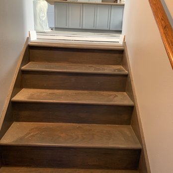 J & J Cabinets - Sawdust on stairs to lower level of house - Cabinetry Near Me - Santee, California