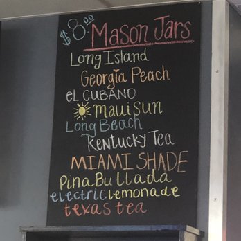 Hangar Pub - Mason jar drink menu. - American Near Me - San Antonio, Texas