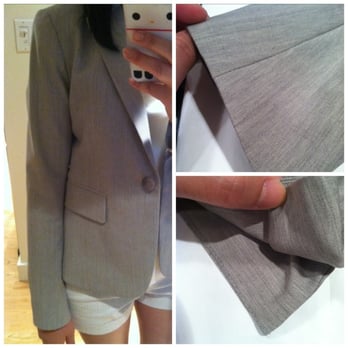 All Fit Tailoring and Alterations - My dove grey Theory blazer with the sleeves shortened... sometimes it's the little details make all the difference. Thanks Lan! - Sewing & Alterations Near Me - Boston, Massachusetts