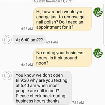 Metro Nail Lounge - Super rude response. There are nicer ways this could have been handled. Customer service seems to be a challenge. - Nail Salons Near Me - Corona, California