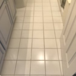 Integrity Stone & Tile Cleaning - Ceramic bathroom before cleaning and sealing grout with permanent seal
