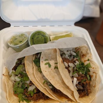 Folklore Artisanal Taco - three tacos in a styrofoam container - Mexican Near Me - Chatham Township, New Jersey