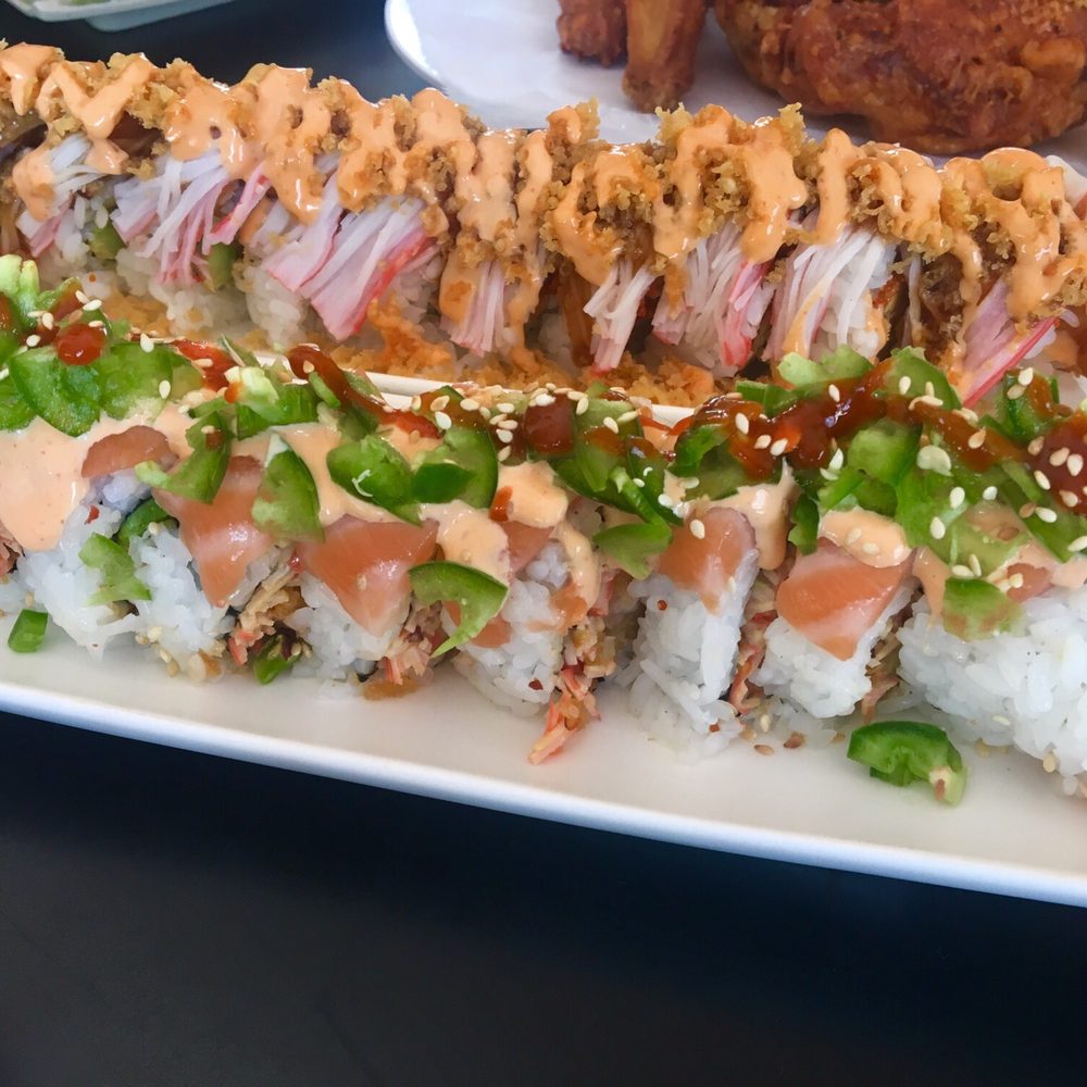 Uncle Sushi & Grill - Top: Kayla Roll Bottom: Suicide Roll - Sushi Bars Near Me - Cranston, Rhode Island Uncle Sushi & Grill - Top: Kayla Roll Bottom: Suicide Roll - Sushi Bars Near Me - Cranston, Rhode Island