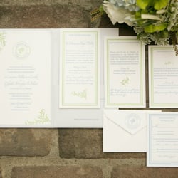 Letterpress wedding invitation suite custom designed by Nessa Sander.