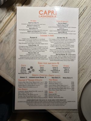 Menu photo 3 Capri Lasagneria Burlingame, CA