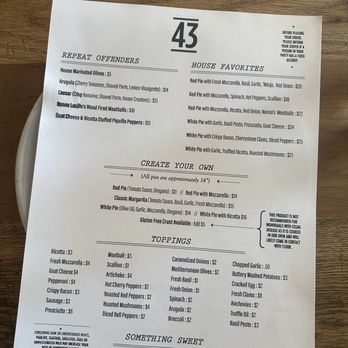 1943 Pizza Bar - Menu - Pizza Near Me - Greenport, New York