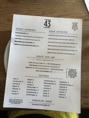 Menu photo 1 1943 Pizza Bar Greenport, NY