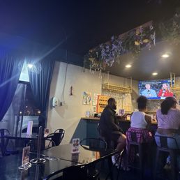 Just the casual bar seating and tables. Just the casual bar seating and tables.