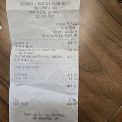 Bergeron's Restaurant - Paid a lot for seafood but no seafood in the chicken