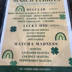 The Blend Coffee & Cocktails - March flights