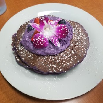 Guieb Cafe - Ube Mascarpone Pancakes - New American Near Me - Honolulu, Hawaii
