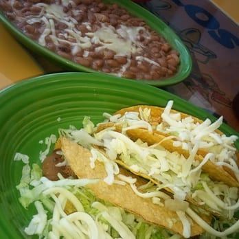 Los Compas Mexican Restaurant - I had to have my beans reheated.The tacos are okay I one beef, one chicken,  one pork .99 each. - Mexican Near Me - Raytown, Missouri