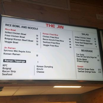 The Jin - Menu p2 - Korean Near Me - New York, New York