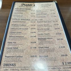 Frateli's Italian Restorant - Menu