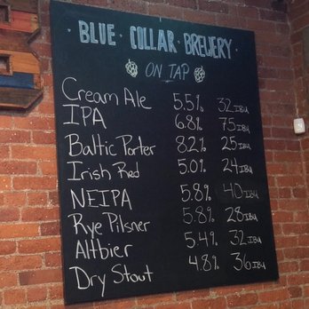 Blue Collar Brewery - The tap menu - Breweries Near Me - Poughkeepsie, New York Blue Collar Brewery - The tap menu - Breweries Near Me - Poughkeepsie, New York