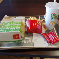 McDonald's - Artisan grilled chicken - fries - coke